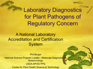 Laboratory Diagnostics for Plant Pathogens of Regulatory Concern