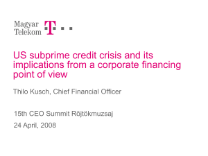 US subprime credit crisis and its implications from a corporate