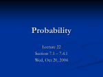 Lecture 22 - Probability