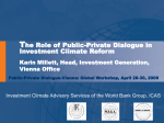 Presentation about the role of PPD in Investment Climate Reform
