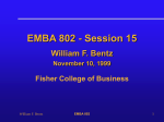 Welcome to EMBA 802 - Fisher College of Business