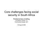 Core challenges facing social security in South Africa
