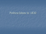 Politics/Ideas to 1830