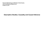 Causality and Causal Inference I. Descriptive Studies