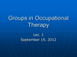 1 Groups in Occupational Therapy