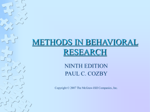methods in behavioral research