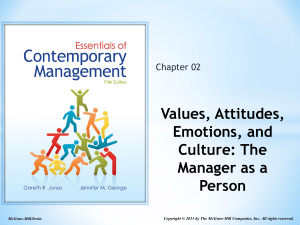 Values, Attitudes, Emotions, and Culture