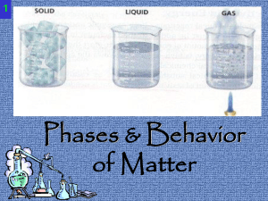 Phases and Behavior of Matter ppt