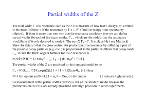 Partial widths of the Z