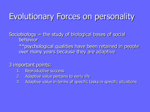 Evolutionary Forces on personality