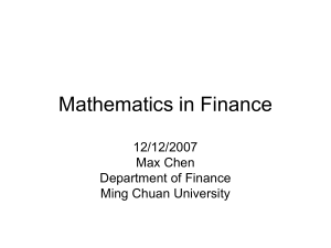 Mathematics in Finance