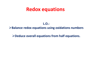 14.1 Redox equations