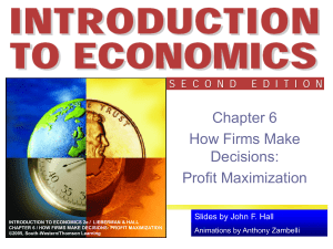 Chapter 6 - How Firms Make Decisions: Profit Maximization