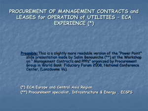 water utilities management contracts – eca