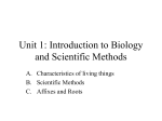 Unit 1: Introduction to Biology and Scientific Methods