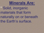 Minerals Are - Net Start Class