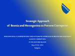 Strategic Approach of Bosnia and Herzegovina to Prevent Corruption