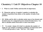 Chemistry I Objectives Chapter 10
