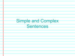 Simple and Complex Sentences