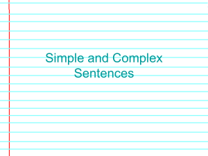 Simple and Complex Sentences