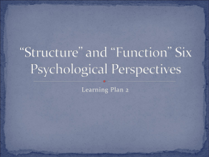 “Structure” and “Function” Six Psychological Perspectives