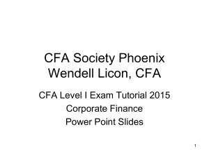 The Phoenix CFA Society Wendell Licon, CFA