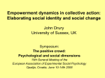 Empowerment dynamics in collective action