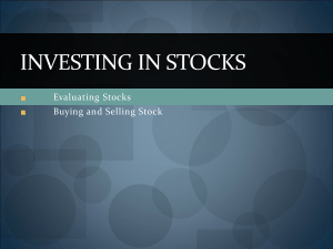 Week 9 - Investing in Stocks