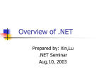 Overview of .NET - University of Windsor