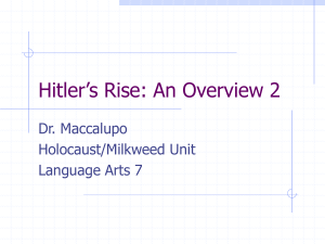 Hitler`s Rise: An Overview
