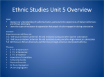 Ethnic Studies Unit 5 Overview