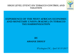 III- WHO-WAEMU COLLABORATION ON TOBACCO TAXATION