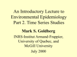 An Introductory Lecture to Environmental Epidemiology Part 2. Time