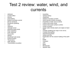 Test 2 review: water, wind, and currents