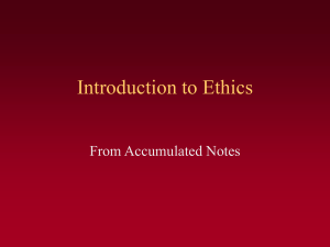 Introduction to Ethics - Department of Computer Science