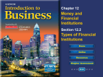 Chapter 12.2 Types of Financial Institutions