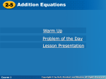 Ch. 2.5-Addition Equations