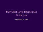 Individual Level Intervention Strategies