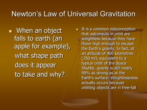 Newton`s Law of Universal Gravitation