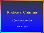 .Rhetorical Criticism Definitions