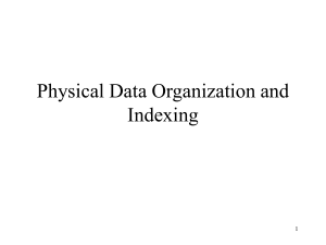 Physical Data Organization and Indexing