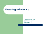 Factoring x2 + bx + c