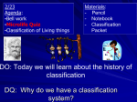 History of Classification