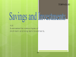 Savings and Investment