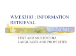 WMES3304/WXGB5009 : INFORMATION RETRIEVAL
