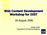 Web Content Workshop OIST 18 Aug 2006  .pps