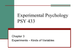 Experimental Psychology PSY 433