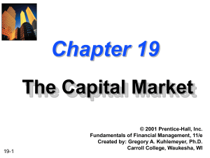 Chapter 19 -- The Capital Market