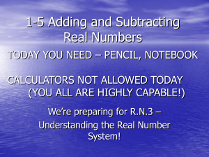 1-4 Properties of Real Numbers