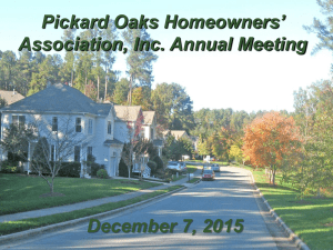 Pickard Oaks Home Owner`s Association Mtg.